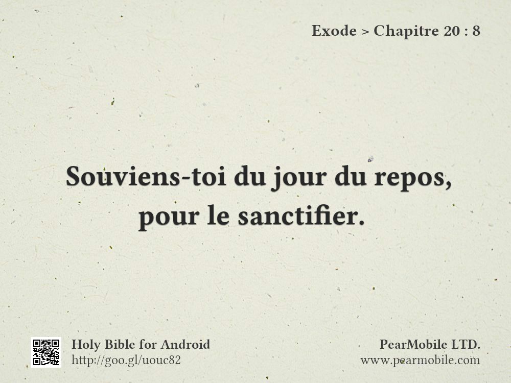 Exode, Chapitre 20:8